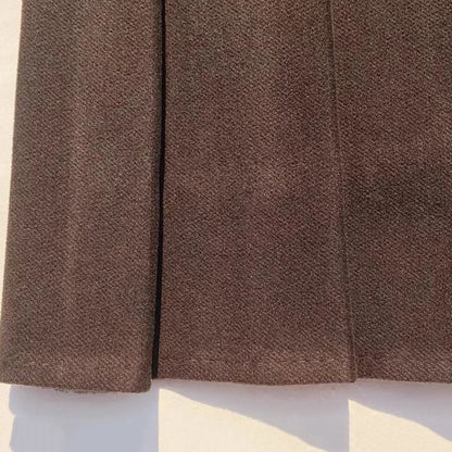 Faux Wool Pleated Skirts for Women Y2K Autumn Winter High Waist Preppy Woolen Jk Dance Skirt Korean Streetwear Female Mini Skirt.