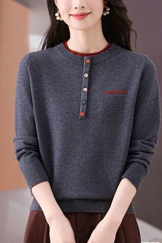 Frauen Kleidung Lose Mode Pullover Herbst/Winter Warme Elegante Gestrickte Langarm Pullover Dame Casual Oansatz Alle-spiel top.