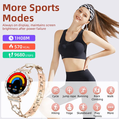LIGE Luxury 1.19” AMOLED Screen Smart Watch Women Health Monitor Women's Wristwatch Bluetooth Call Waterproof Ladies Smartwatch.