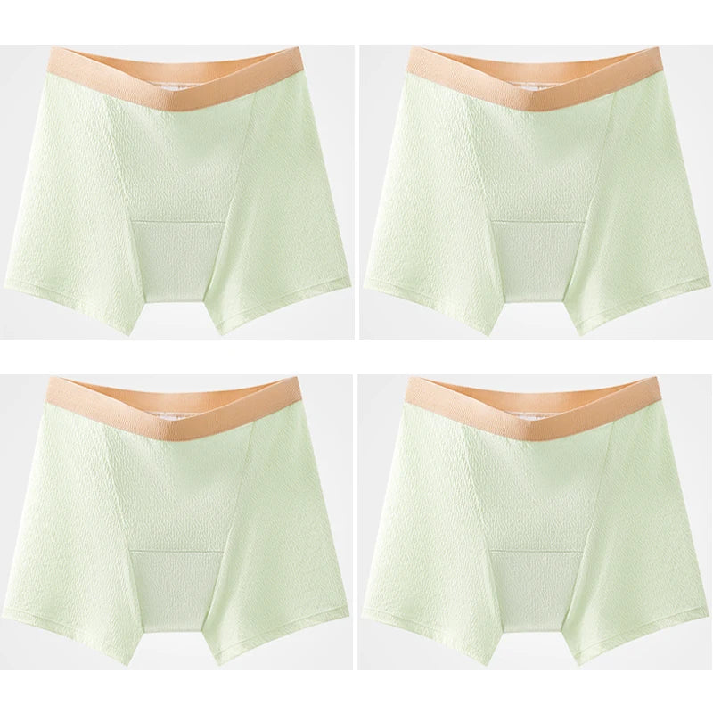 4pcs Women's Safety Pants Physiological Underwear High Waist Shorts Panties For Women Plus Size No Trace Leggings Safety Panty