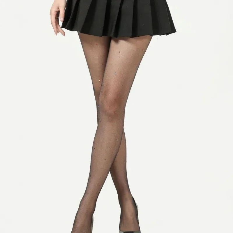 Sexy Blue Butterfly Net Stockings Women's Long Tube Socks Invisible Sweat Absorbent Polka Dot Design Pure Desire Stockings