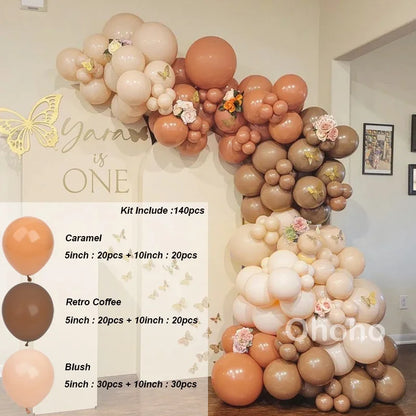 Kaffeebraun Beige Ballon Girlande Bogen Kit Oh Babyparty Dekoration Rustikale Hochzeit Kindergeburtstag Party Taufe Taufe