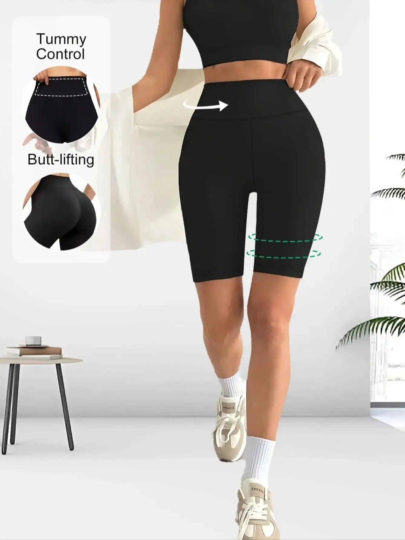 Fitfemme Women's High Waist Yoga Shorts - Tummy Control Quick Dry 4-Way Stretch Athletic Gym Running Workout Fitfemme.