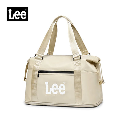 LEE Expandable Large Capacity Luggage Travel Handbag Women Sports Fitness Gym Yoga Bag Waterproof Dry Wet Pocket Duffel Bag