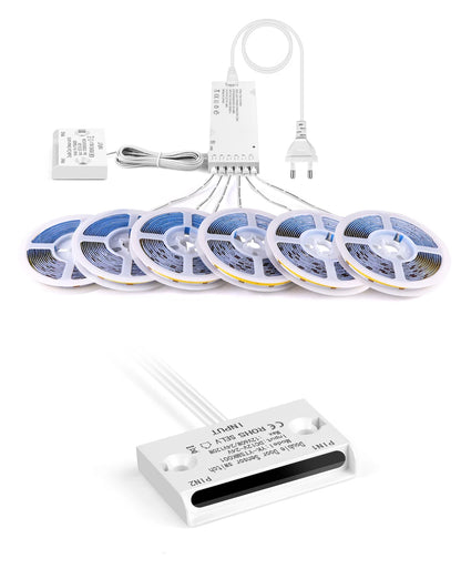 Doppelte Tür Sensor Steuerung COB LED Streifen Lichter Smart Vitrine Kleiderschrank Wein Schrank Integrierte Beleuchtung Näherungssensor Schalter.