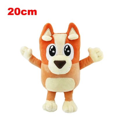 20/30CM Bluey Bingo Plush Dolls Cute Cartoon Christmas Hat And Shining Star Eye Anime Figure Stuffed Toys Birthday Gift For Kids