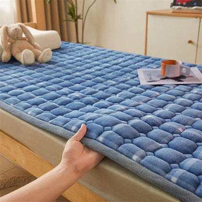 Winter Dormitory Soft Mattress Toppers Thick Warm Coral Velvet Bed Sheet Non-slip Mattress Cover Thin Bed Pad Tatami Floor Mat