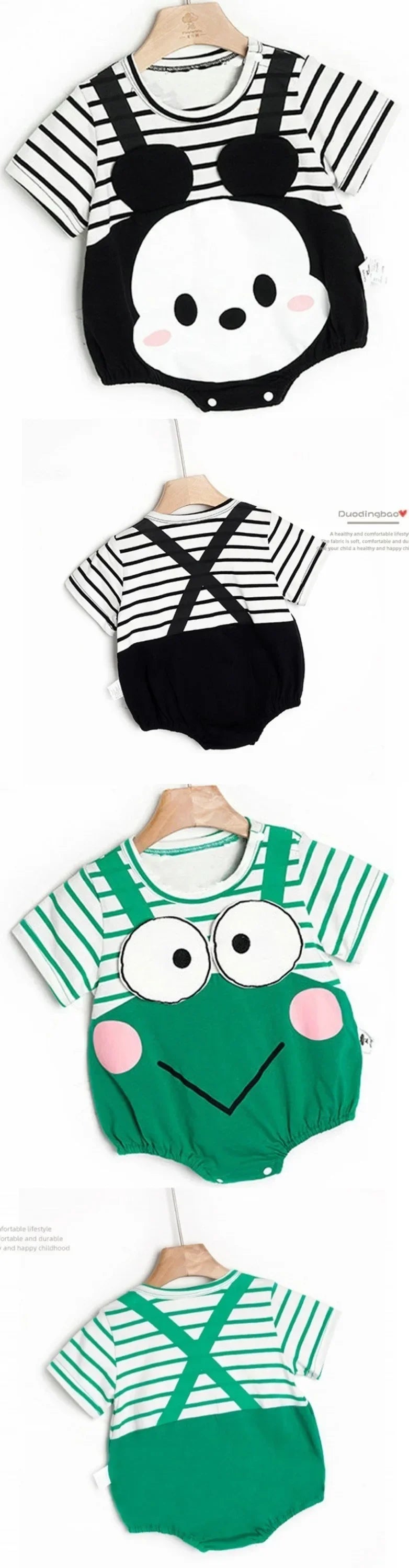 Baumwolle Neugeborenen Baby kurze Ärmel Dreieck Stram pler Junge Mädchen Cartoon Hosenträger Kleidung Overalls insgesamt ein Stück 0-24m.