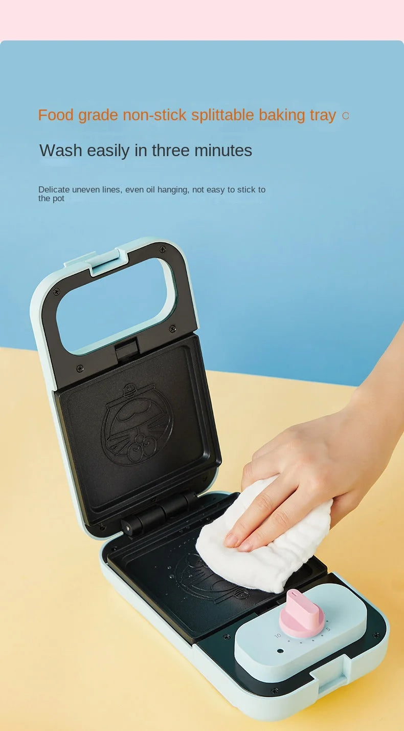 Cartoon Sandwich Machine Home Breakfast Waffle Maker Bread Machine Line Jiuyang Theme  Yellow Blue Timing Fried Eggs.