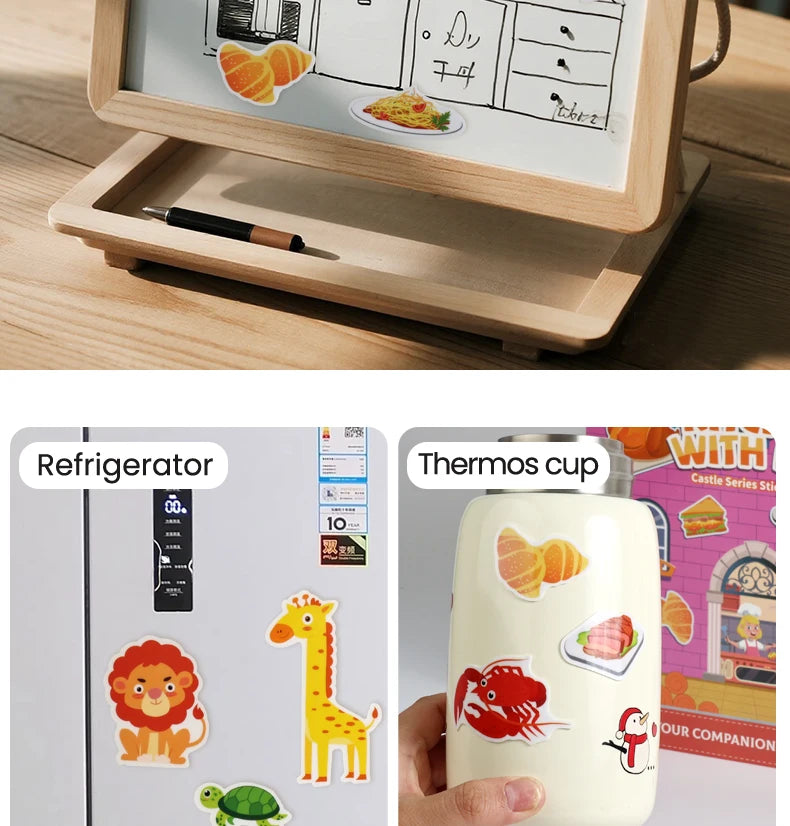 Kids' Reusable Castle Jelly Sticker Book Multi-Theme DIY Creative Jelly Stickers Portable Quiet Busy Book Montessori Sticker Toy