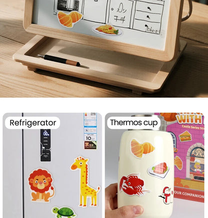 Kids' Reusable Castle Jelly Sticker Book Multi-Theme DIY Creative Jelly Stickers Portable Quiet Busy Book Montessori Sticker Toy