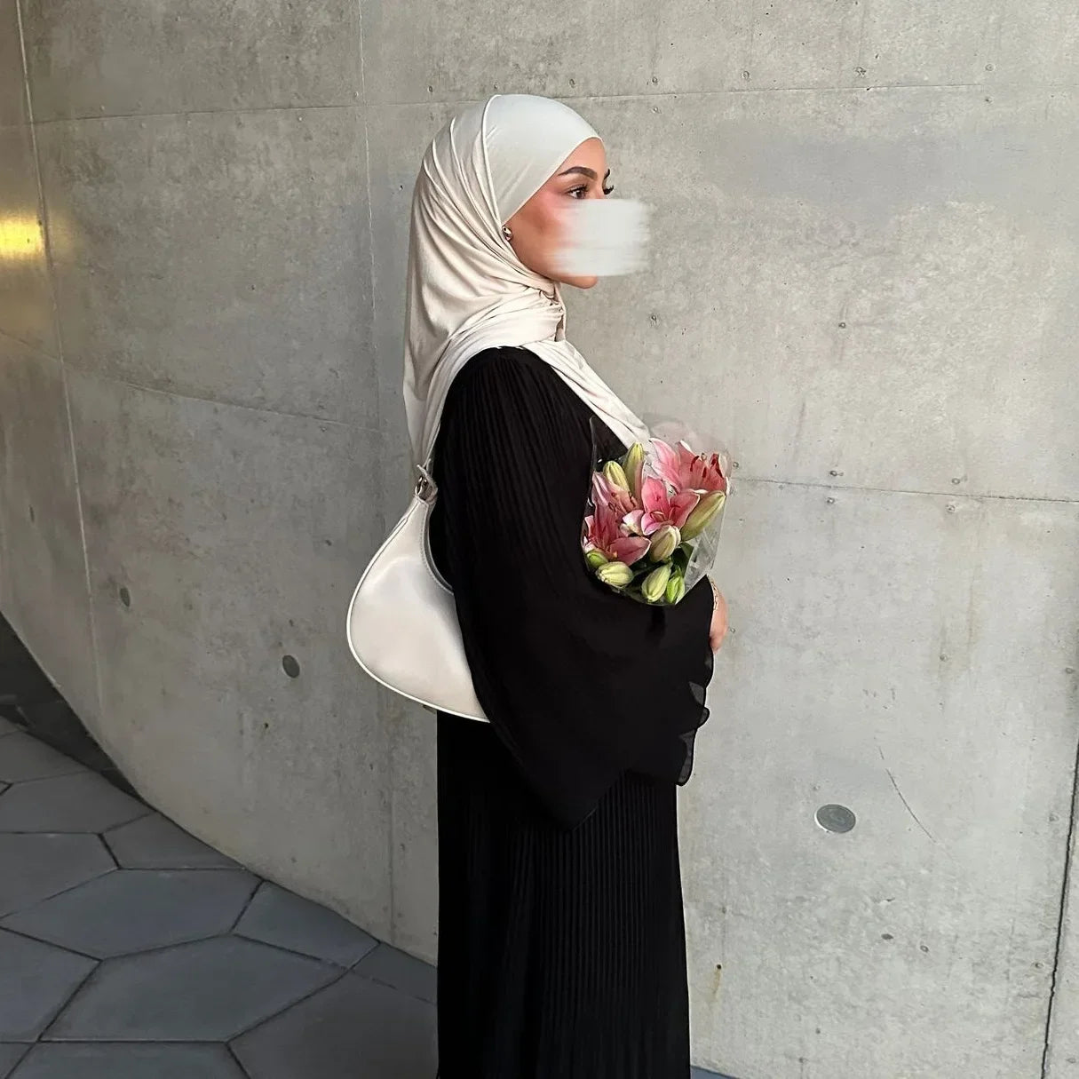 Eid muslimisches Kleid für Frauen Plissee Flare Ärmel Jalabiya Kaftan Islam Vestidos arabische lange Robe Ramadan Marokko Dubai Abayas.