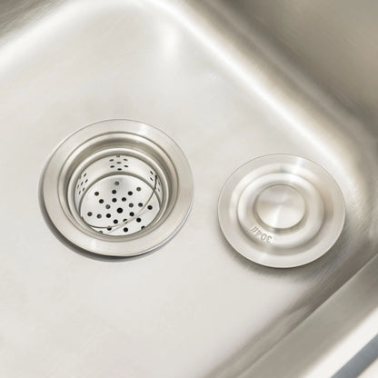 Freistehende Edelstahl Doppels ch üssel gewerbliche Küchen spüle Set mit Wasserhahn Abtropffläche mit/Werkbank & Doppel regale