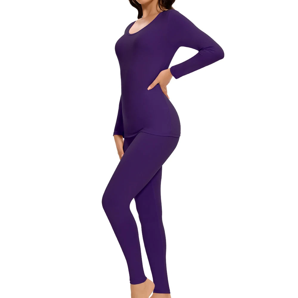 Thermal Underwear Women Autumn Winter Under Layer Clothes New Warm Pajamas Sets for Female 2 Pieces Long John Top Legging