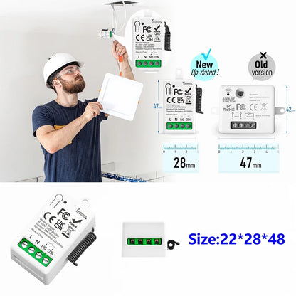 433 MHz intelligenter Lichtschalter AC 110 V 220 V Empfänger und 1/2/3 Gang 86 kabelloser Drucktastenschalter, Übertragung 50 m für Heimwerker.