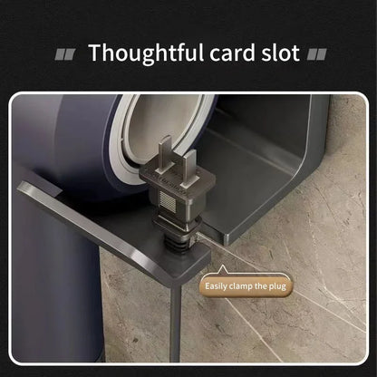 An der Wand montierte stanzfreie Toilette Haartrockner Rack Badezimmer Haartrockner Lagerregal Haartrockner Halterung Badezimmerzubehör ﻿