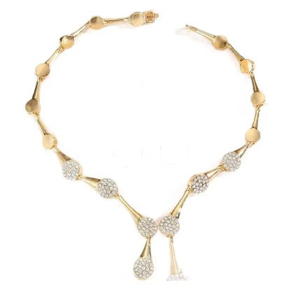 Necklace Earrings Exquisite Set Golden Quiet Elegant Bridal Banquet Jewelry Gifts For Women.