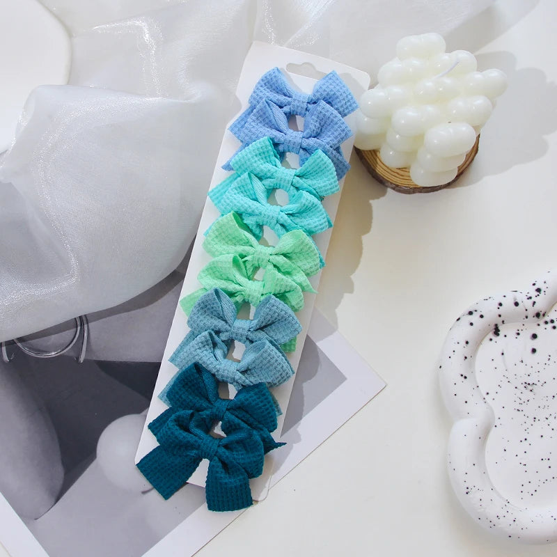 6/10Pcs/Set 2025 Fashion New Cute Ribbon Bowknot Hair Clips for Kids Handmade Baby Girls Hair Accessories