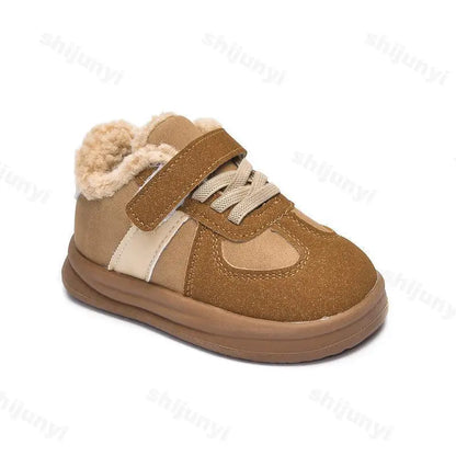 2025 Winter New Pulsh Fashion Trend Casual Sports Shoes for Childrens Anti Slip Warm Boys' Shallow Mouth Versatile Snow Sneakers