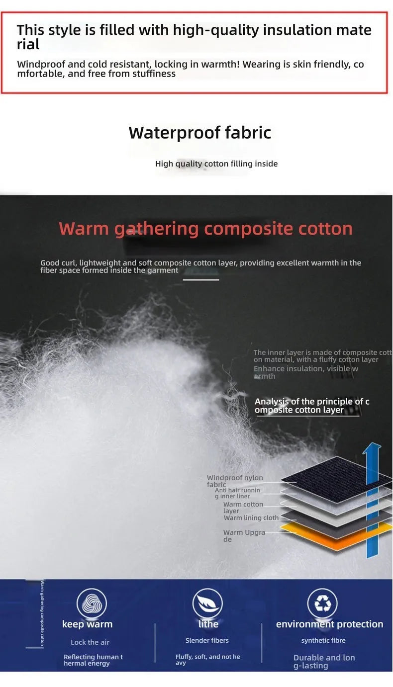 Top Grade Designer New Brand Men Parka Jacket Thick Casual Fashion Hooded Cropped Windbreaker Quilted Bubble Coats  Mens Clothes.