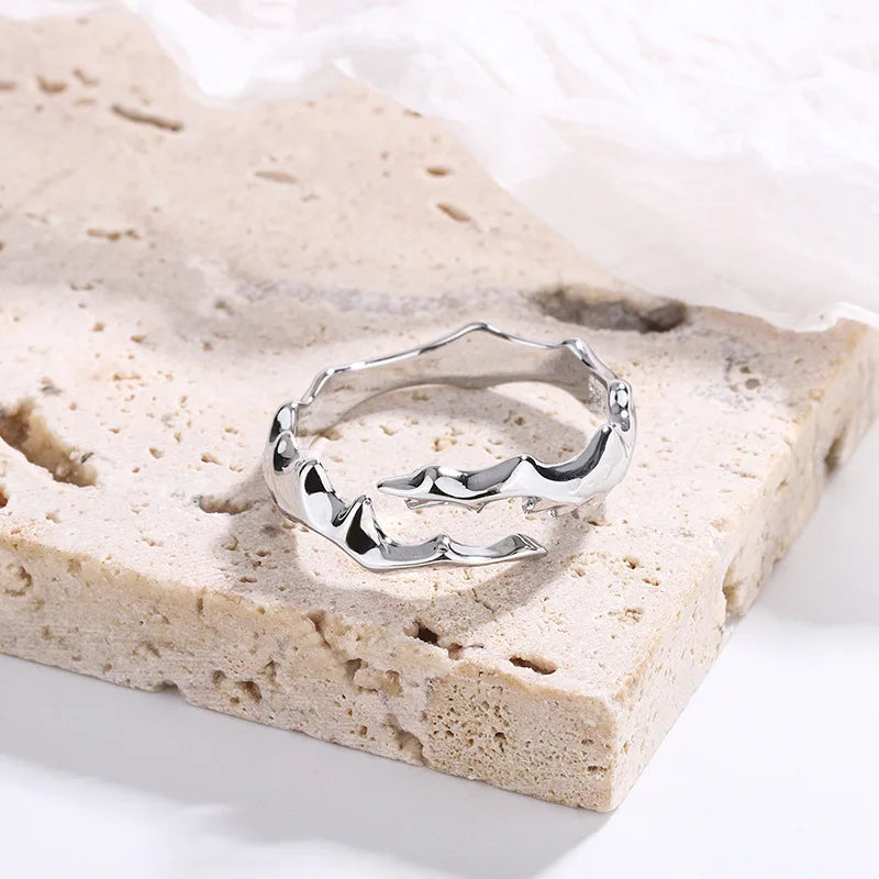 925 Sterling Silver Brambles Rattan Aesthetic Rings For Women Wedding Engagement Jewelry Accessories  GaaBou.