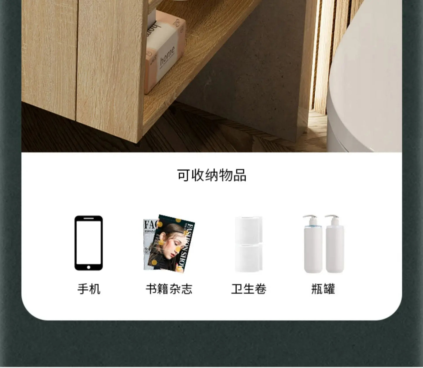 Leichter Luxus-Badezimmerschrank-Kombination, Badezimmer-Waschbecken, Gesichtswaschbecken, Toilettenholz, Waschbecken aus Keramik, integriertes Waschbecken im japanischen Stil