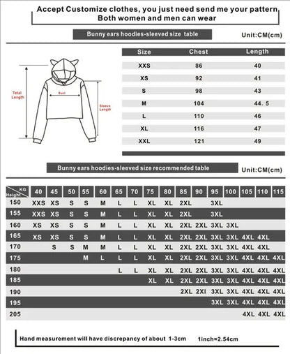 New KPop Demon Hunters Printed Hoodie Women Fashion Autumn Winter Pullover Girl Cute Cat Ear Sweatshirts Crop Tops.