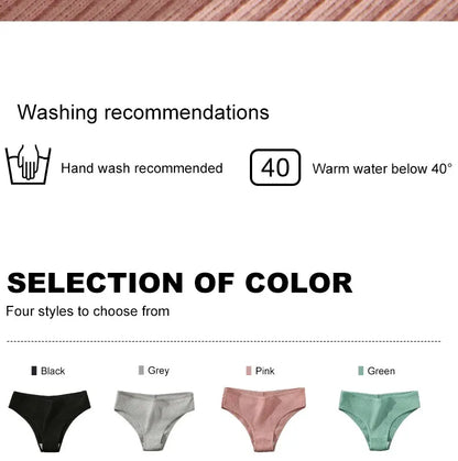 4PCS/Set Summer Solid Color Cotton Panties Female Underpants Sexy Panties for Women Briefs Underwear Plus Size Pantys Lingerie.