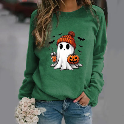 Niedliche Geister muster Pullover Frauen lässig Halloween Geist Harajuku Pullover fallen Frauen Tops.