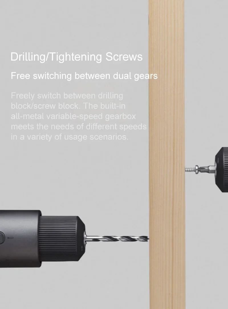 Neue Xiaomi Mijia Bürstenlosen Bohrmaschine Schraubendreher Smart Home Power Tool Typ-C Wiederaufladbare Multifunktionale Akku-bohrschrauber