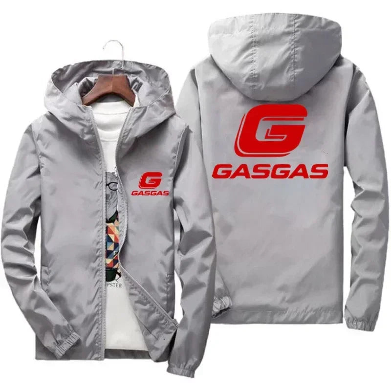 Motorcycles GasGas Spring and autumn men's hooded coat jacket casual atmosphere thin men's coat street clothing jacket fishing.