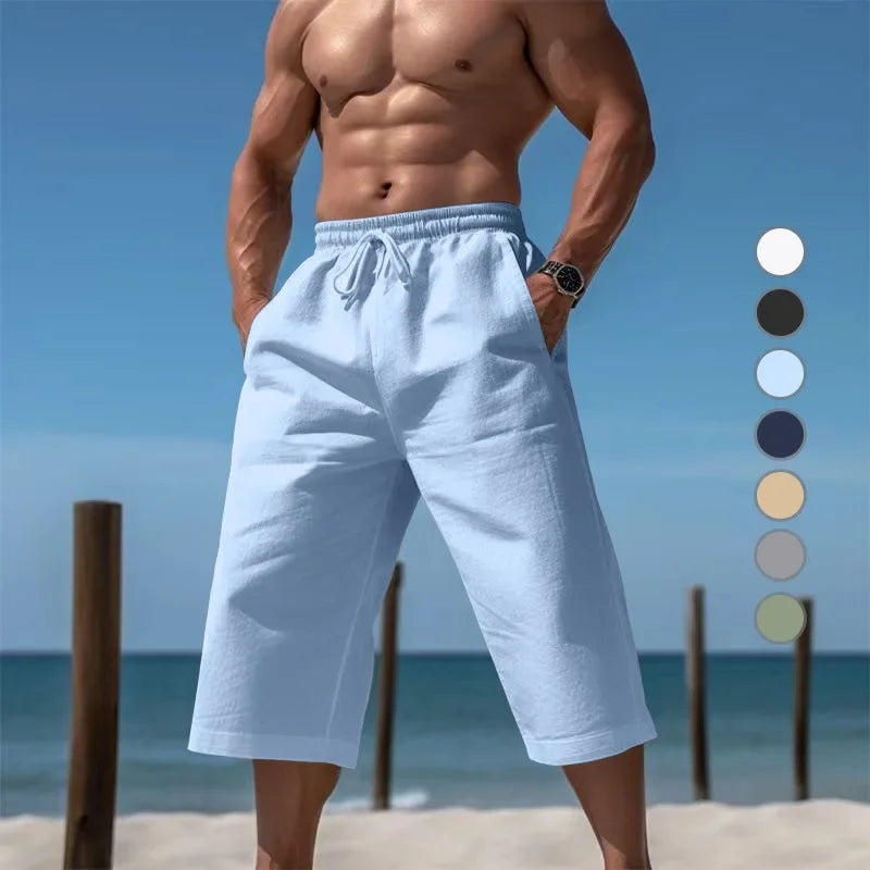 Grenzüberschreitende Sommer-lose und atmungsaktive Capri-Hose, Herrenmode, lässige, atmungsaktive Shorts, Jogginghose für Herren.