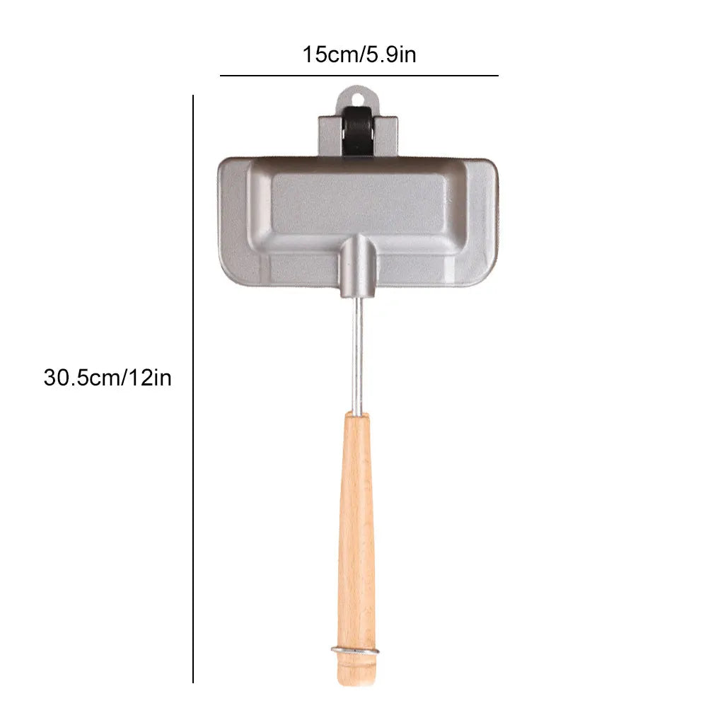 Hot Dog Toaster Non Stick Aluminum Alloy Double-Sided Sandwich Pan Bread Toast Breakfast Machine Double-Sided Sandwich Fry Pan.