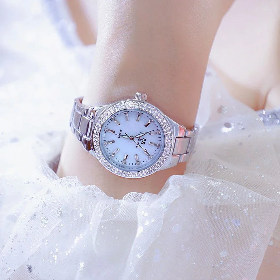 Fashion Casual Women Watch Elegant Luxury Brand Stainless Steel Strap Quartz Dress Watches For Woman Gifts.