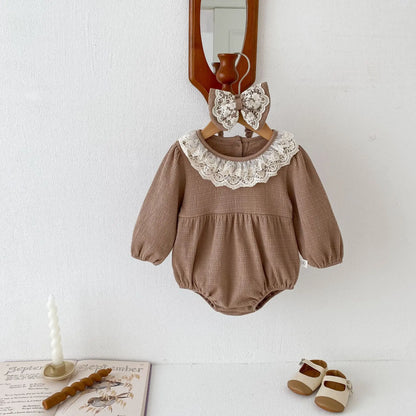 2PCS MILANCEL Frühling Baby Kleidung Spitze Kragen Säuglings Body Ein Stück Kleinkind Niedliche Prinzessin Outfit Kleidung für Neugeborene.