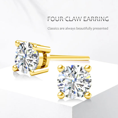 Szjinao Real Full 18k Gold Earrings AU750 Moissanite Diamond Real Gold Women Jewelry Certifid K Gold Luxurious Valentines Gifts.