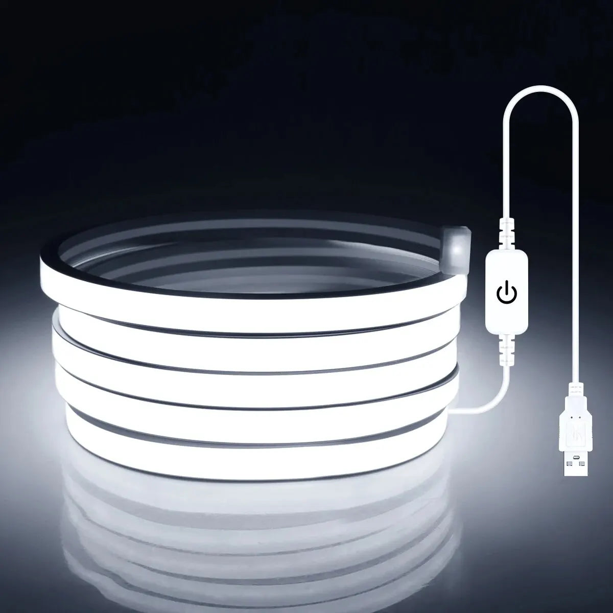 5V COB Strip USB LED Neon Light Dimmable Silicone Tube Neon Tape Waterproof Ribbon For Outdoor Bathroom Cabinet TV Room Decor.