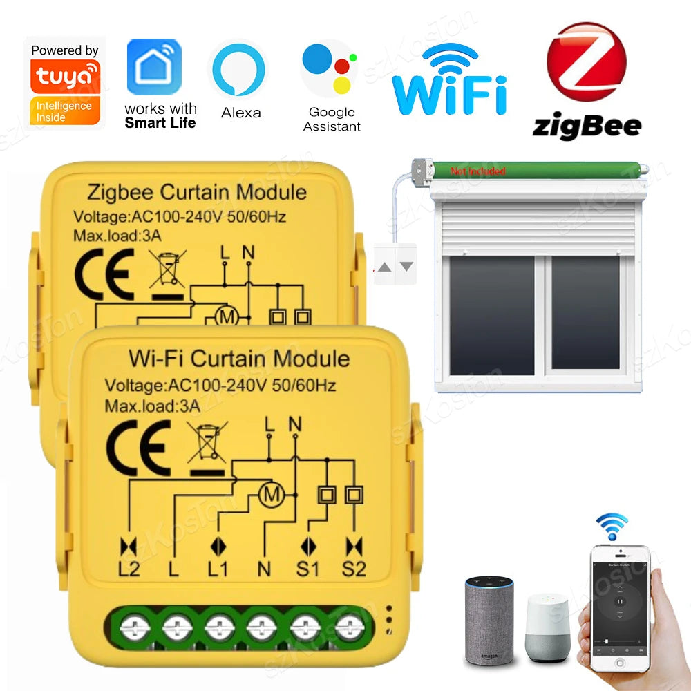 Tuya Smart WiFi/ZigBee Vorhang Schalter Modul Smart Leben APP Verbinden Rollläden Jalousien Motor Schalter Für Alexa Google hause.