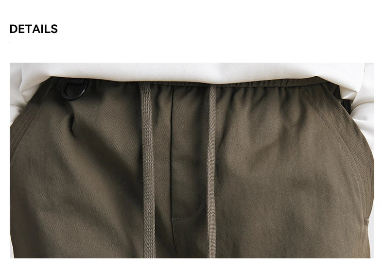 Men's American Overalls Spring and Autumn 2025 New Slim Scimitar Pants All-match Drawstring Casual Pants Wide-leg Pants.