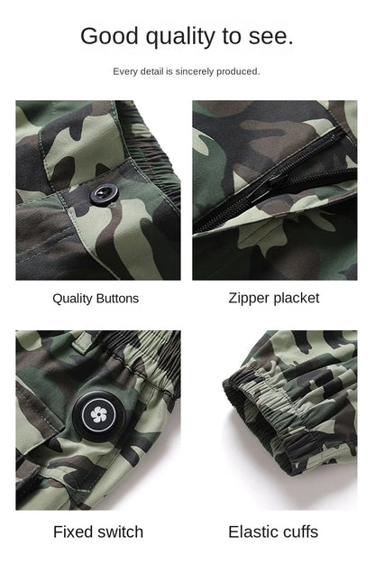 Fan Pants Cold Fishing Pure Cotton Site Welder Camping Ride Climbing Hiking Sports Fan Suit Air-Conditioning Clothes Fan Cooling.
