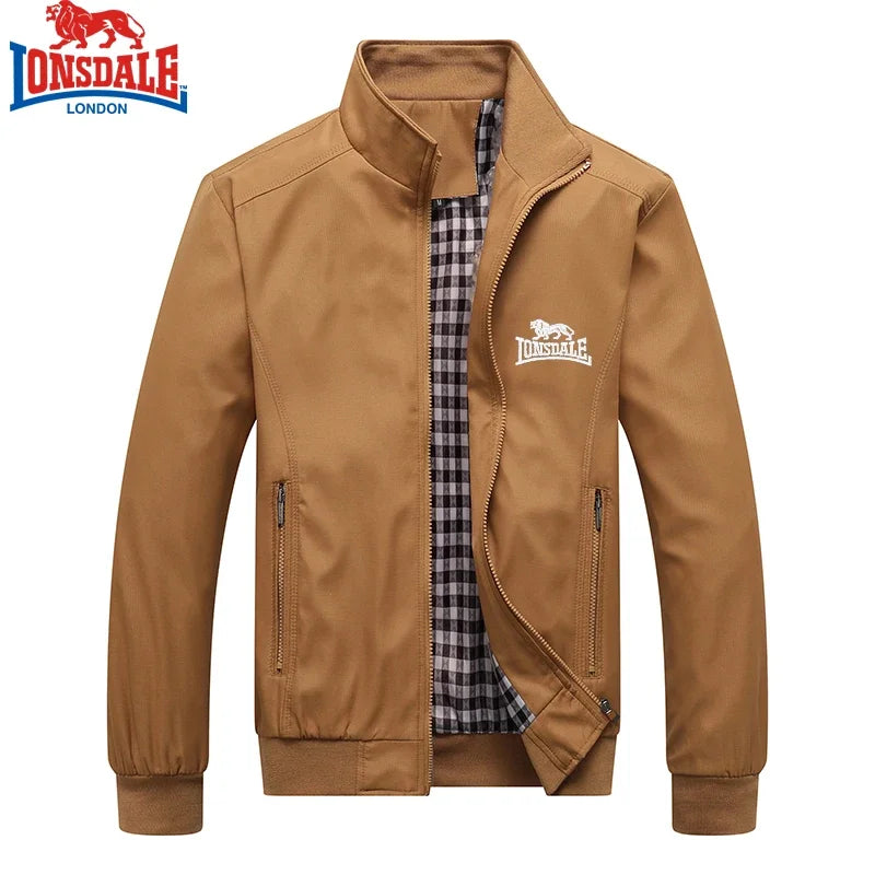 Embroidered LONSDALE Spring and Autumn Casual Solid Color Fashion Slim Fit Bomb Jacket Jacket Baseball Jacket Men's Jacket M-6XL.