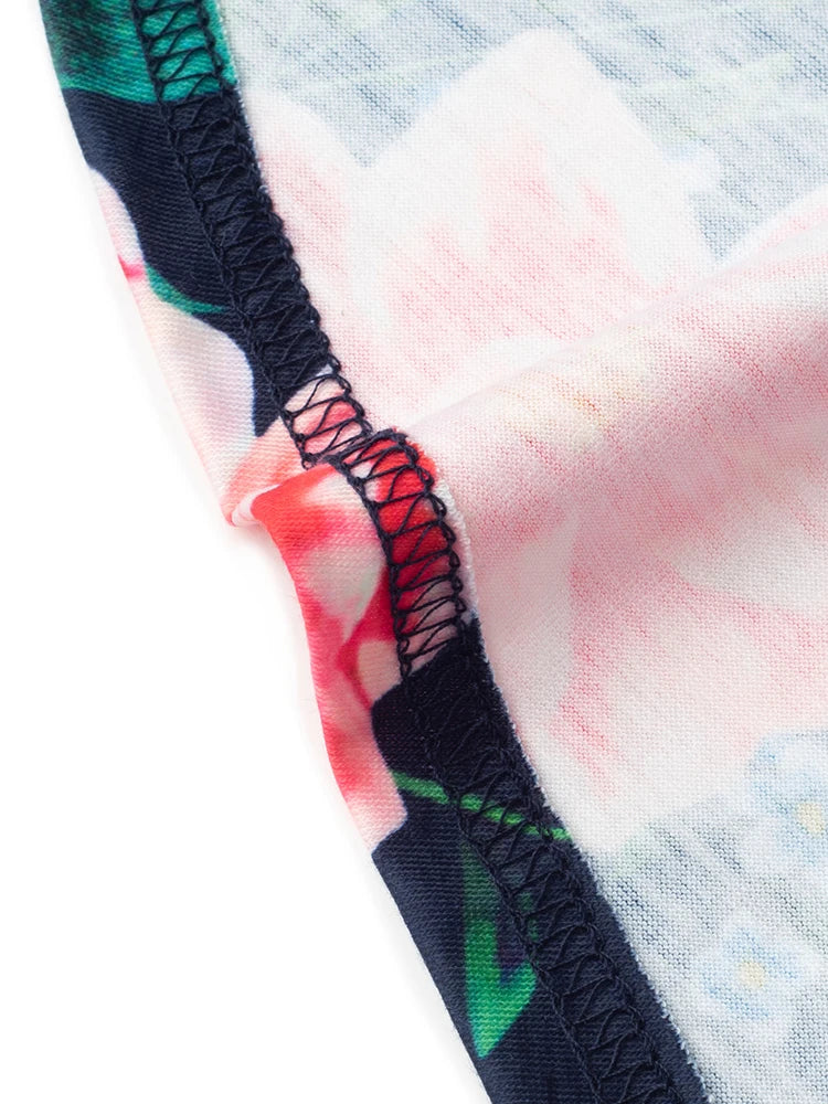 Nice-forever Vintage Elegante Blumen Druck Plissee Rundhals vestidos A-Line Pinup Business Party Frauen Flare Swing Kleid A102