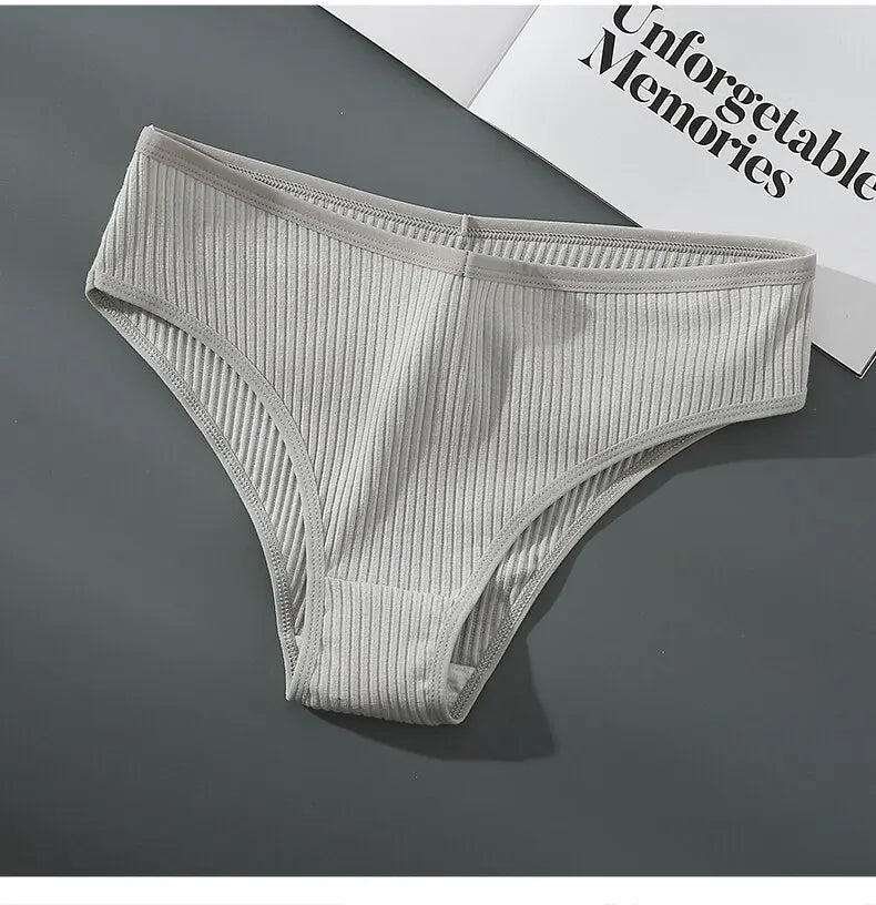 4PCS/Set Summer Solid Color Cotton Panties Female Underpants Sexy Panties for Women Briefs Underwear Plus Size Pantys Lingerie.