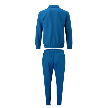 The new 2025 spring and autumn sports men's youth popular solid color jacket jacket trousers two leisure sports suit.