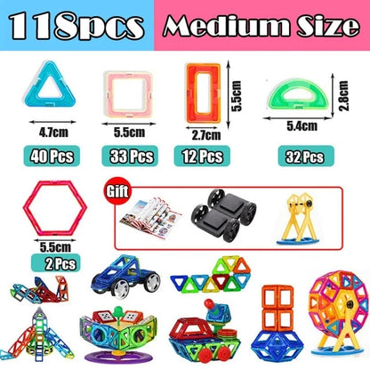 30-168pcs Magnetic Blocks Magnetic Designer Construction Set Educational Building Blocks Magnet Toys for Children Gifts.