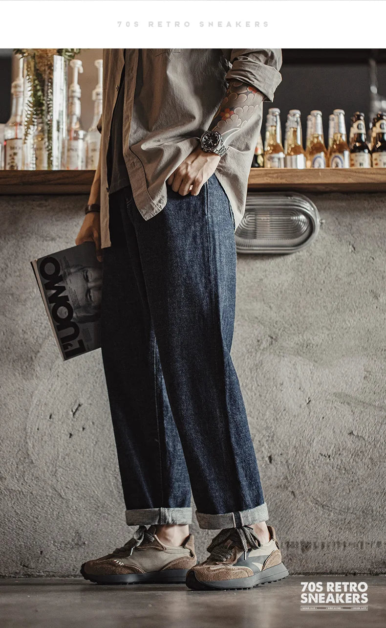 Maden Frühling Vintage Dickbesohlte Patchwork Schwarze Sneakers Lässige atmungsaktive Joggingschuhe Low-Top-Schnürschuhe Sportliche Sommerschuhe