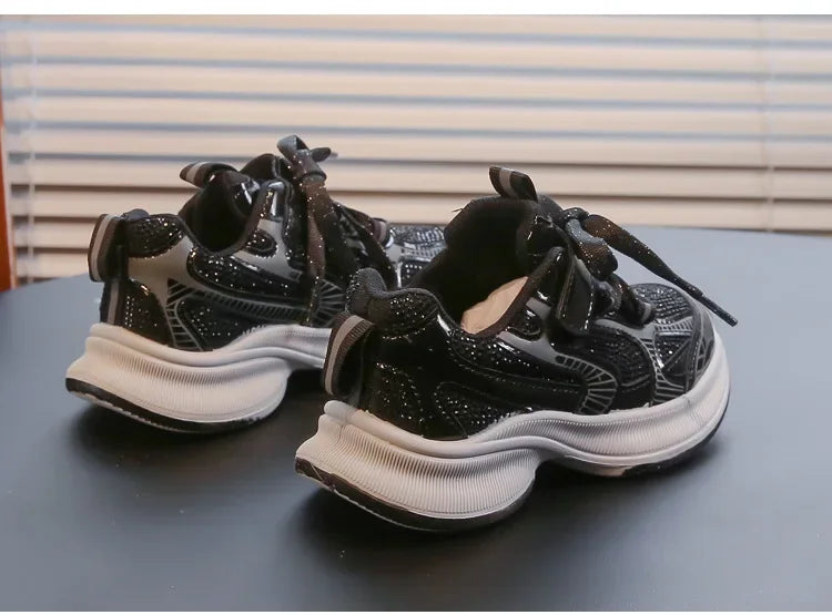 Kids Casual Running Shoes with Rhinestones Boys Girls Sports Shoes Mesh Breathable 2024 New Children Sneakers Fashion Trendy.