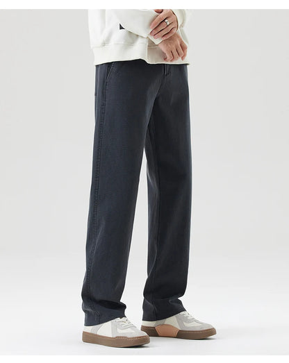 Men's Loose Straight Lyocell Wide Leg Trousers 2025 Autumn Winter Drape Comfortable Versatile Casual Pants Plus Size 5XL