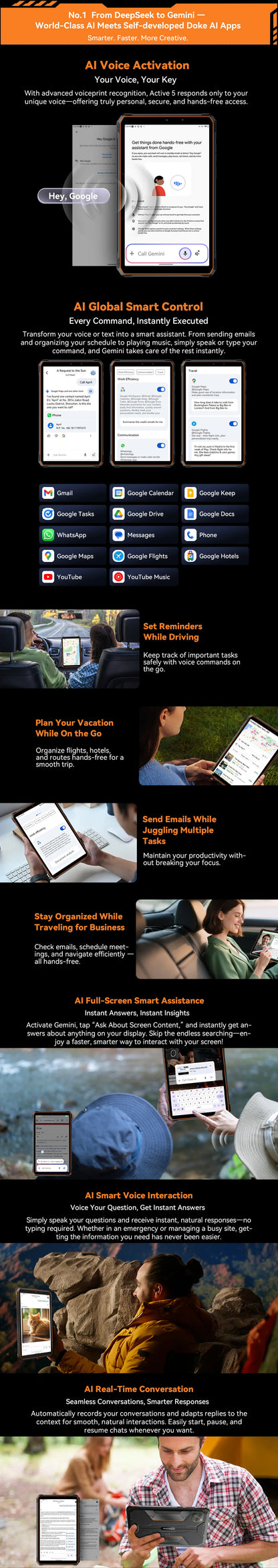 Blackview Active 5 [No EU Charger] 24(8+16)GB+128GB 8.68'' IPS Rugged Tablet 6600mAh Tablet Android 15 90Hz Doke AI 16MP+13MP NFC Fingerprint.
