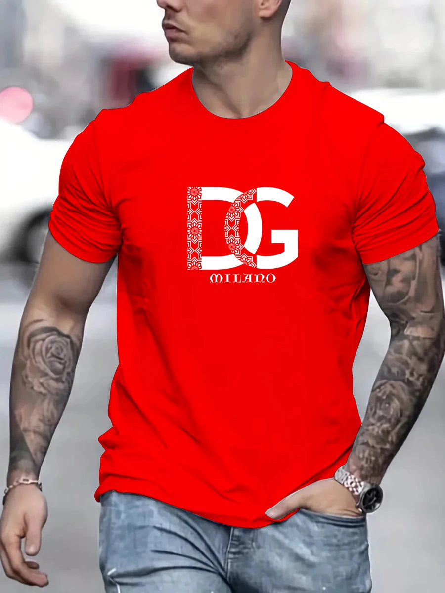 T-shirt Summer New High-quality Cotton Short Sleeved letter Printed O-neck T-shirt Fashion Designer Matching Top.